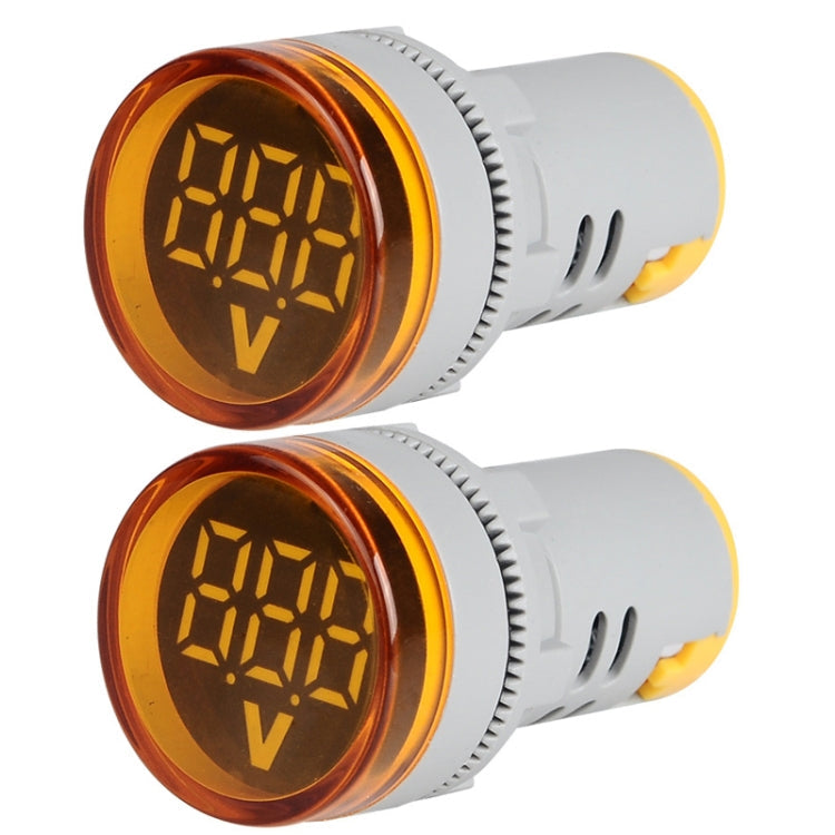 2 PCS DC Voltage Signal Indicator 22mm Round 6-100V Universal Voltmeter