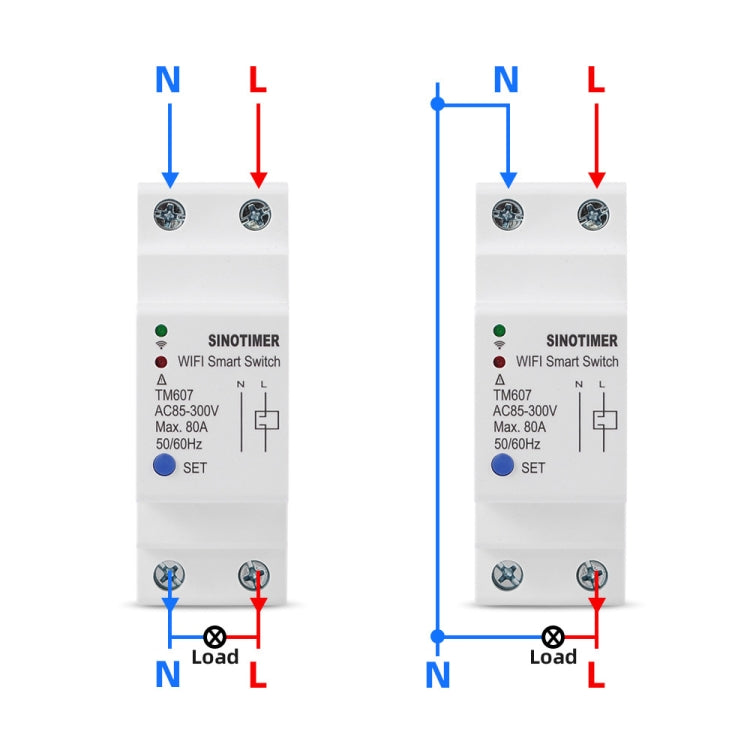 SINOTIMER TM607 Intelligent Wifi Timer Mobile App Home Rail Remote Control Time Switch 80A 85-300V My Store