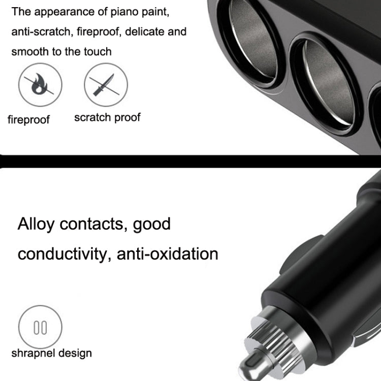 Dual USB + Type-C / USB-C 3 Hole Cigarette Lighter Car Charger, Style: ÎҵÄÉ̵ê