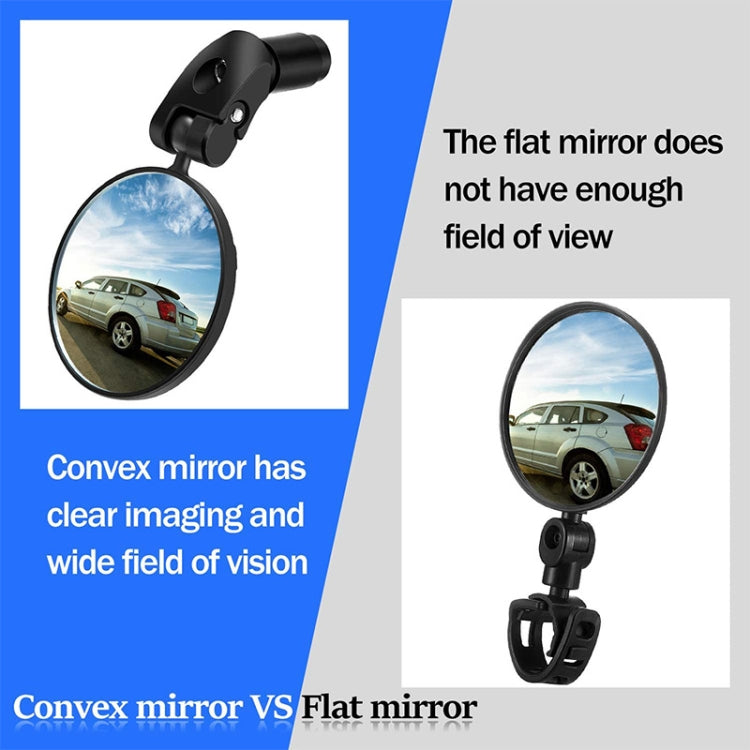 Bicycle Convex Rearview Mirror Large View 360 Degree Rotating Mirror Reluova