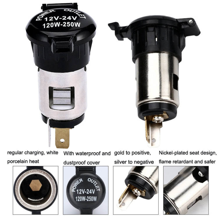 Car Modified Cigarette Lighter Waterproof Vehicle Charging Power Socket No Cigarette Type (with 1.5cm Line)