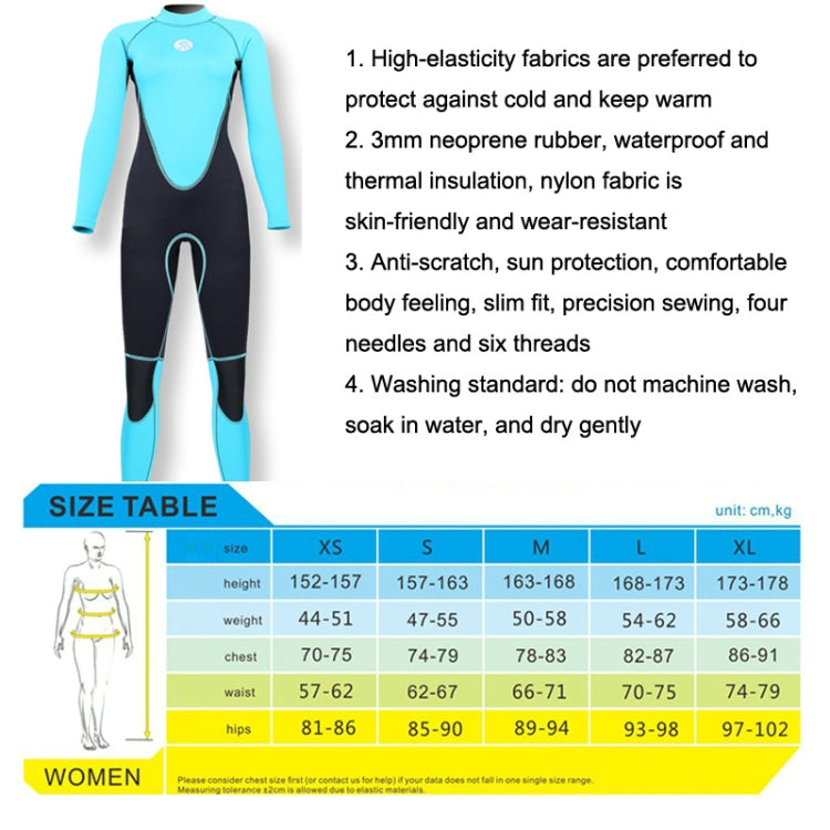 SLINX Women Slim Sun Protection Warm Wetsuit Long -Sleeved Full Body Snorkeling Supreme Surfing