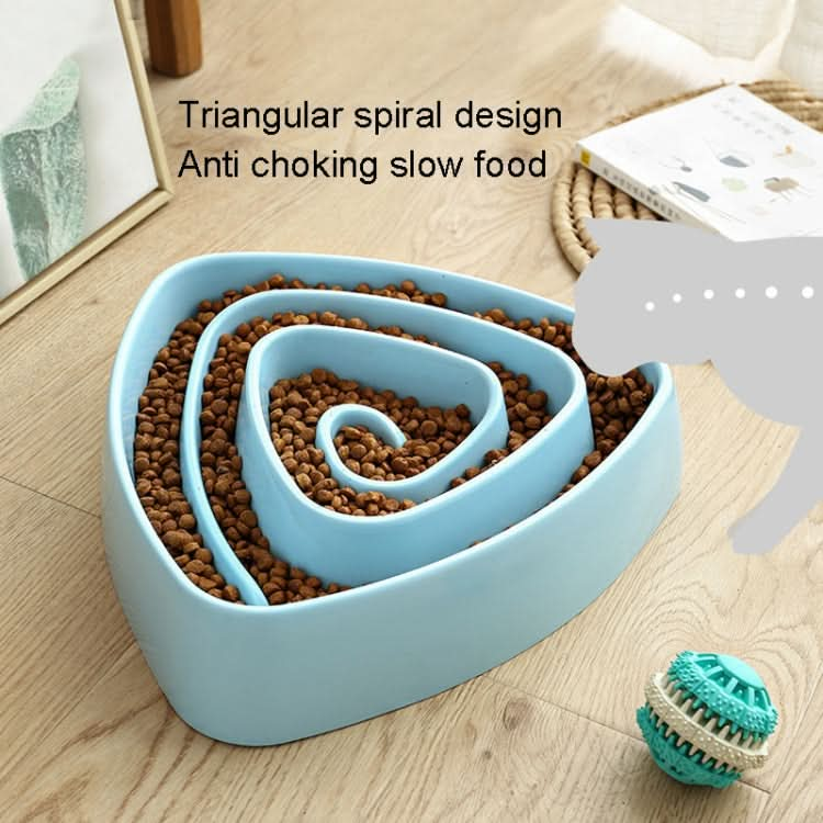 Pet Plastic Triangle Anti-Choke Bowl Non-slip Slow Food Dog Bowl - Reluova