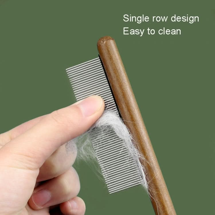 Cat Dog Solid Wood Comb For Removing Floating Hair Pet Cleaning Grooming Flea Comb - Reluova