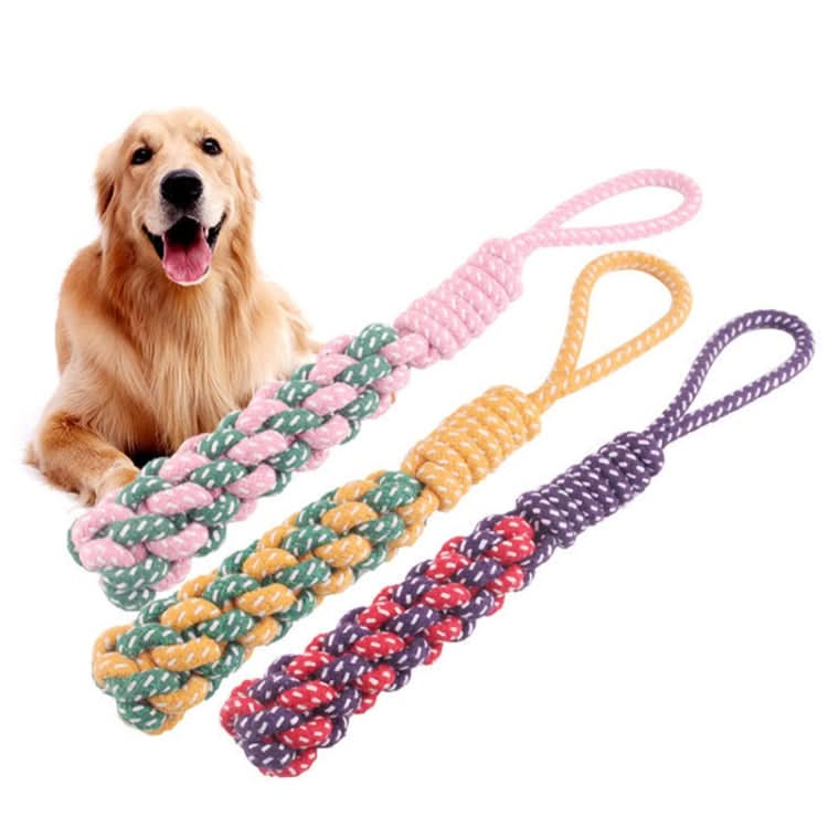 3 PCS Pet Hand-pulled Chewing Toy Dog Molar Cotton Rope, Color Random Delivery - Reluova