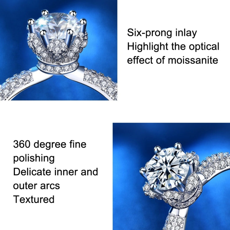 XJZ012 925 Sterling Silver Moissanite Ring Crown Ring Engagement Jewelry