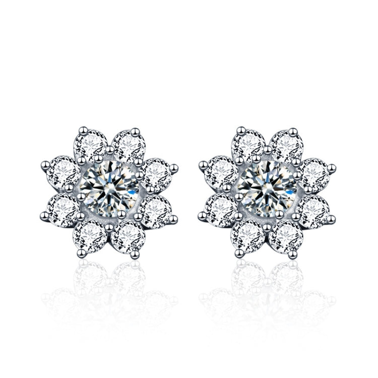 XEZ002 925 Silver Sun Flower Earrings Moissanite Diamond Personal Earrings Reluova