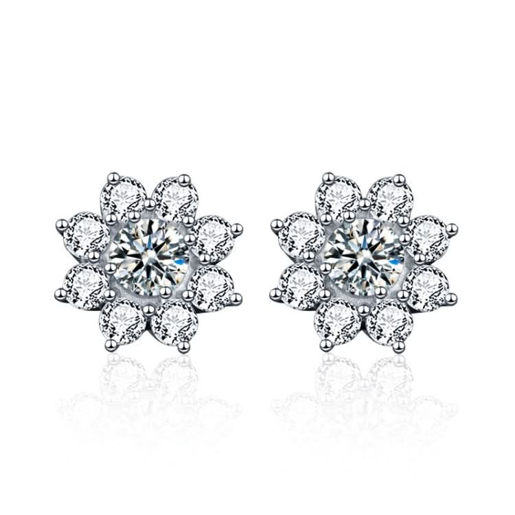 XEZ002 925 Silver Sun Flower Earrings Moissanite Diamond Personal Earrings Reluova