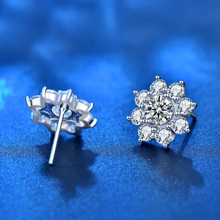 XEZ002 925 Silver Sun Flower Earrings Moissanite Diamond Personal Earrings