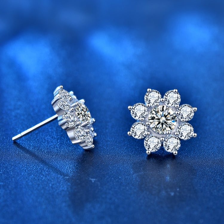 XEZ002 925 Silver Sun Flower Earrings Moissanite Diamond Personal Earrings Reluova