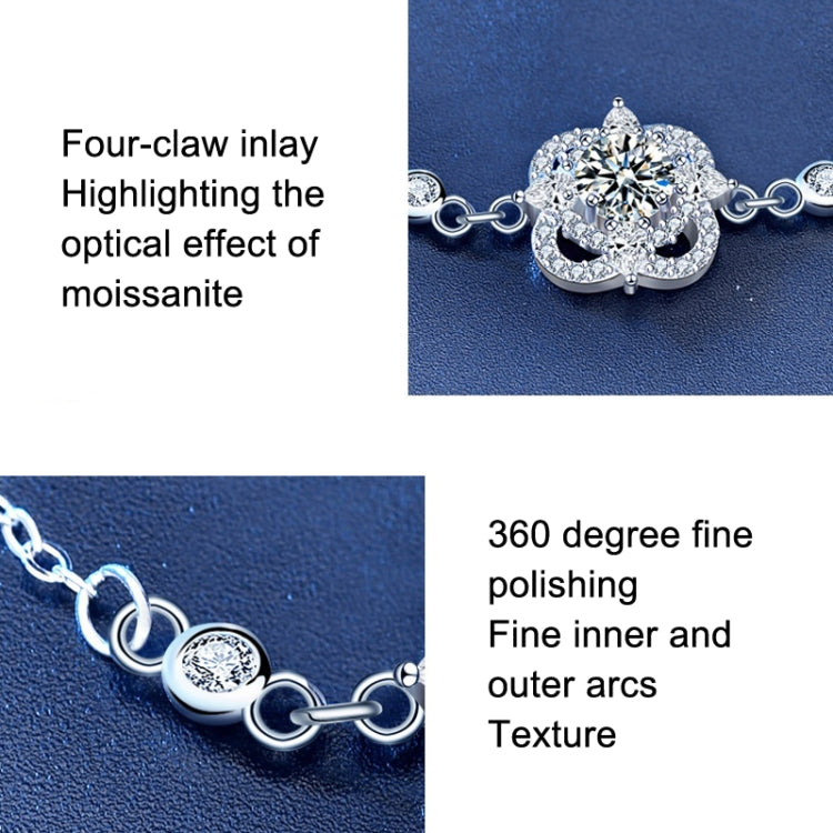 XRA002 Four-Leaf Grass Bracelet 925 Silver Moissanite Diamond Bracelet