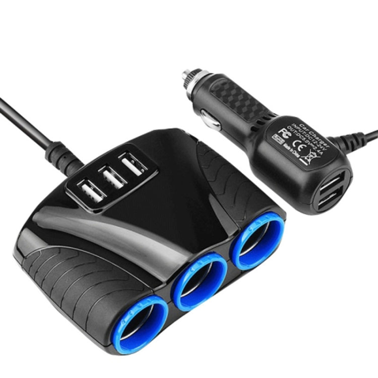 JY-1905 120W Multifunctional USB 3 In 1 Car Cigarette Lighter Car Charger, Style: