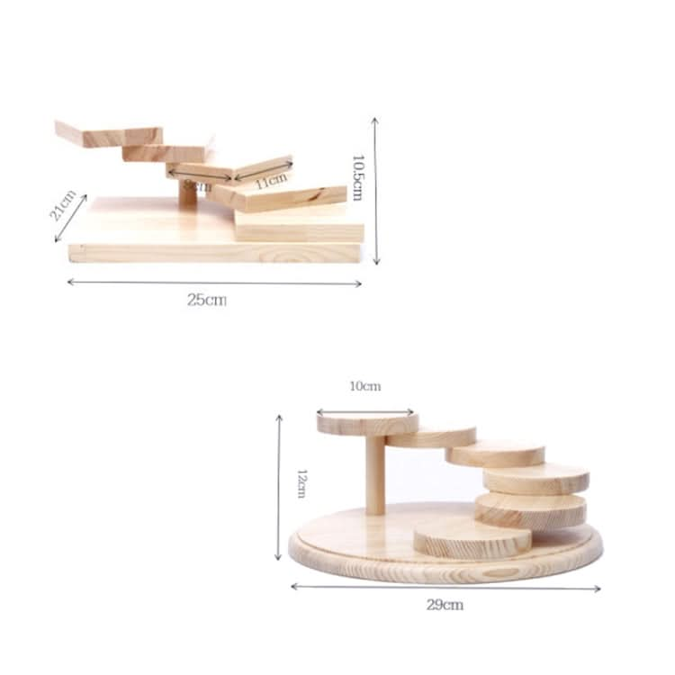 Wood Serving Tray Rotating Steps Meat Plate Sushi Dish