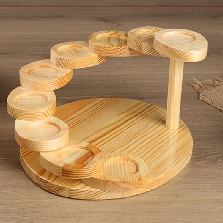 Wood Serving Tray Rotating Steps Meat Plate Sushi Dish Reluova