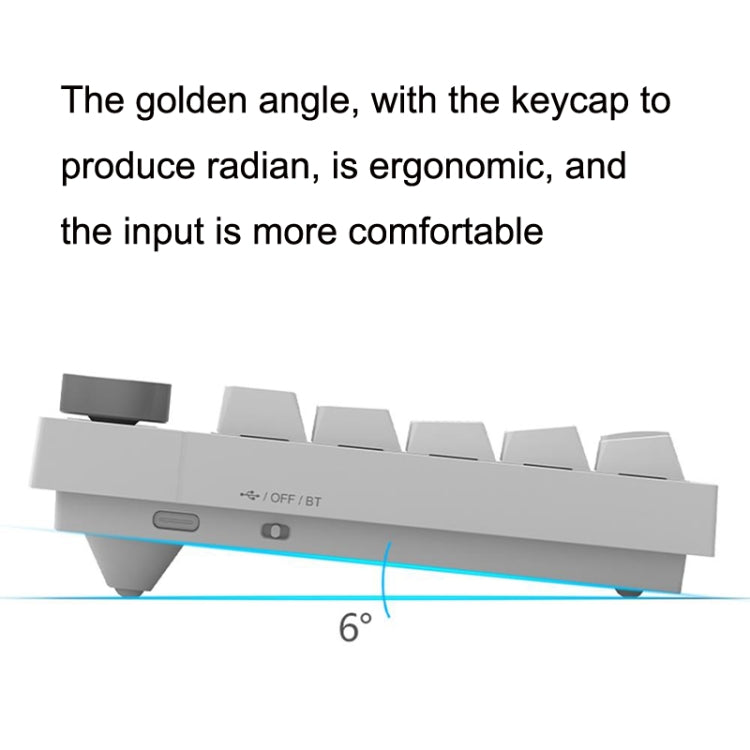 Ajazz K620T 62 Keys Bluetooth Wireless Dual Mode Mechanical Keyboard, Style: