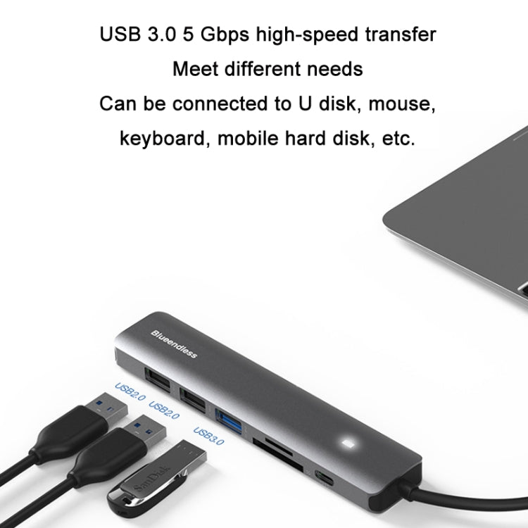 Blueendless Type-C+USB 3.0/2.0+HDMI4K HUB, Specification: My Store