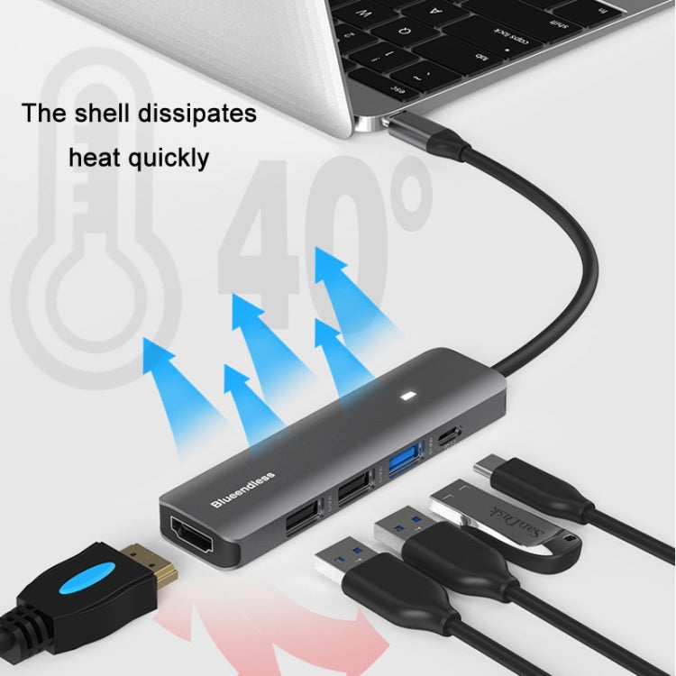 Blueendless Type-C+USB 3.0/2.0+HDMI4K HUB, Specification: My Store