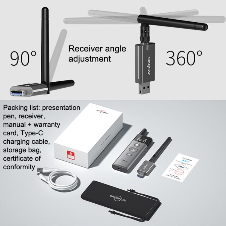 ASiNG A10 Green Light PPT Page Turning Pen Remote Control Presentation Pen, Capacity: