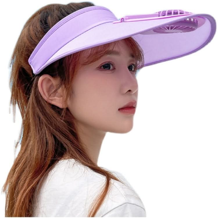 USB Rechargeable Fan Hat Summer Sunshade Large Brim Empty Top Sun Hat Reluova