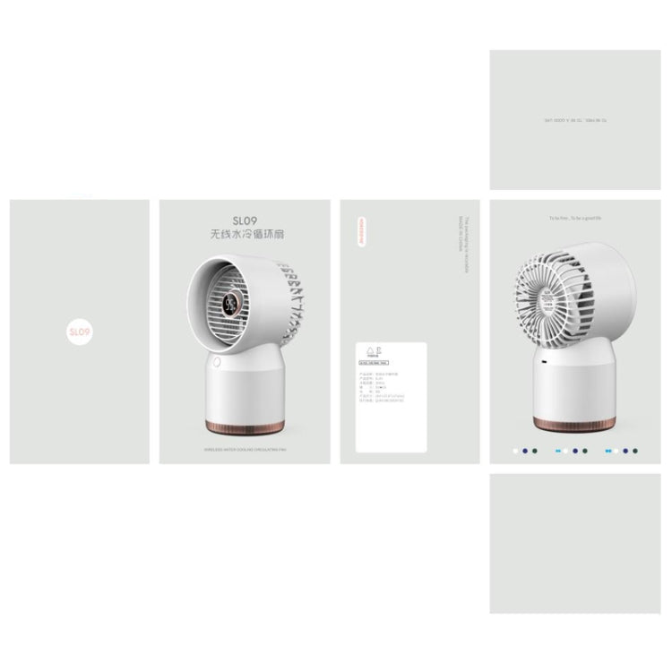 Spray Humidified LED Digital Display Office Home Fan, Style: Reluova