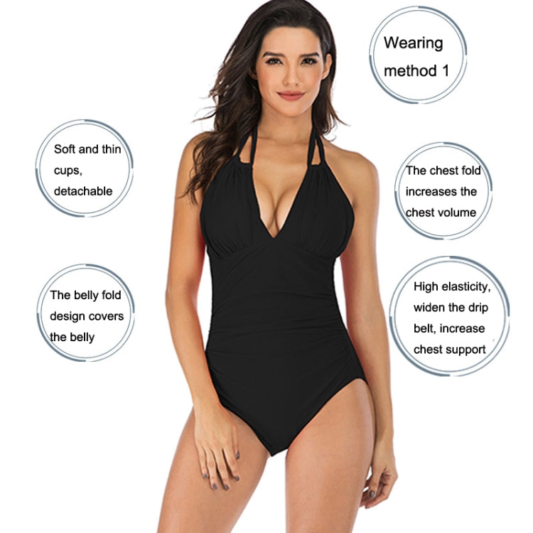 DS40 Ladies Slim and Conservative Halter Neck Swimsuit, Series 2