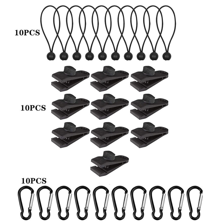 Outdoor Camping Windproof Canopy Fixed Tent Clip Rope Buckle Quick Hanging Set