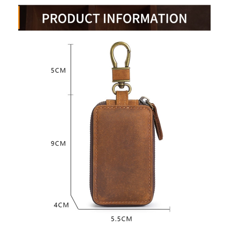 TP-9032 First Layer Cowhide Multifunctional Double Zipper Car Key Case ÎҵÄÉ̵ê