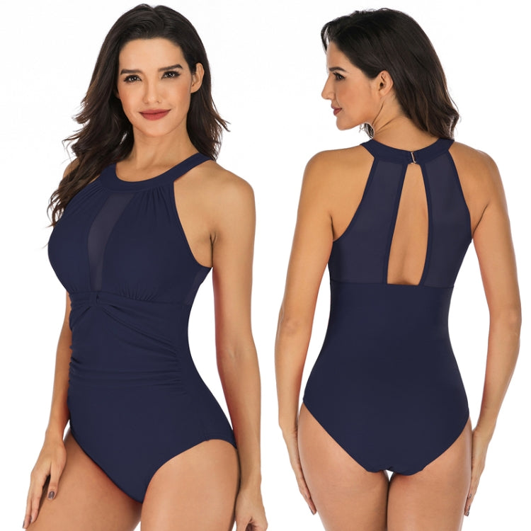 DS109 Ladies Slim And Conservative Halter Neck Swimsuit Reluova