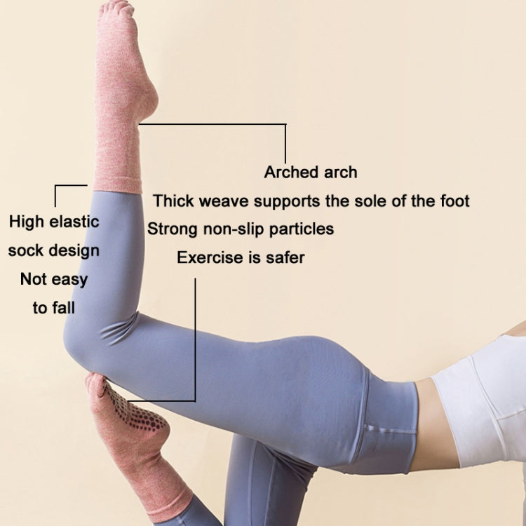 Lengthened Sweat-absorbing Non-slip Yoga Five-finger Socks Reluova