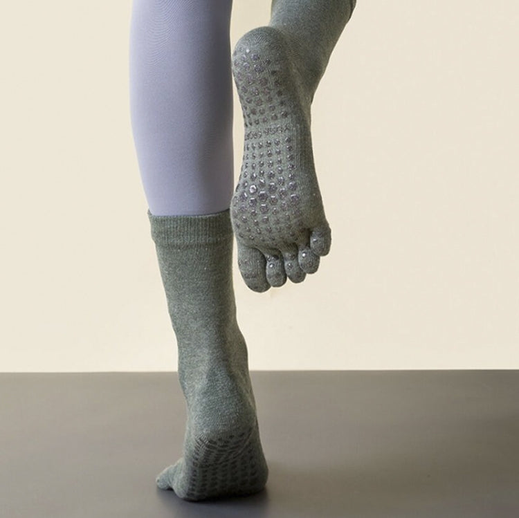 Lengthened Sweat-absorbing Non-slip Yoga Five-finger Socks Reluova