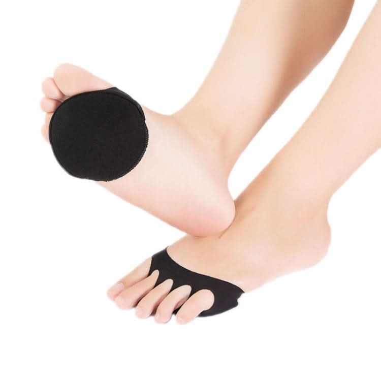 3 PCS Ice Silk Sweat-absorbing Invisible Forefoot Sponge Pad Five-finger Socks-Reluova