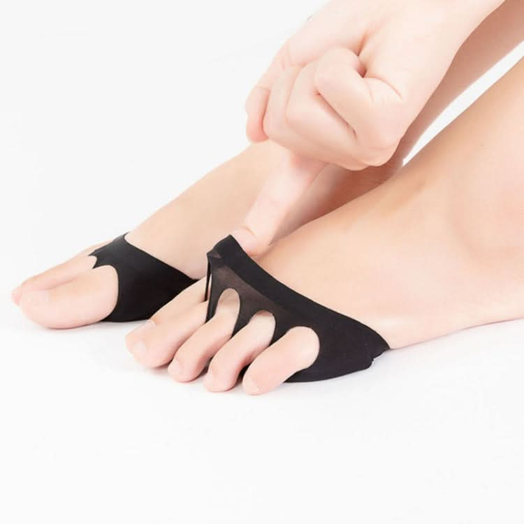 3 PCS Ice Silk Sweat-absorbing Invisible Forefoot Sponge Pad Five-finger Socks-Reluova