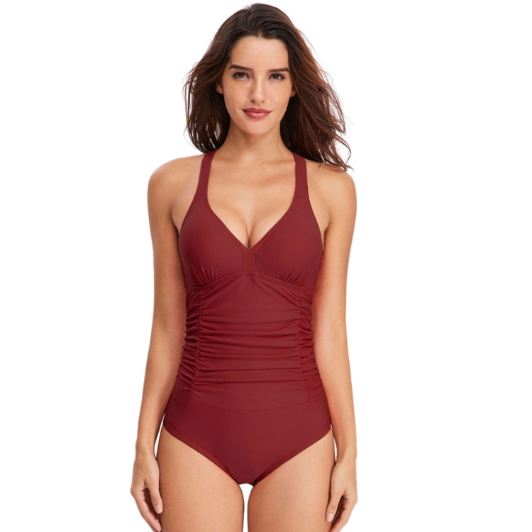 HS18110 Women Belly Cover One-Piece Swimsuit With Chest Pad, Series 2 Reluova