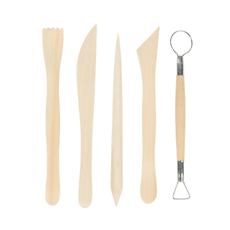 0035 5 in 1 Clay Sculpture Wooden Pottery Knife Set