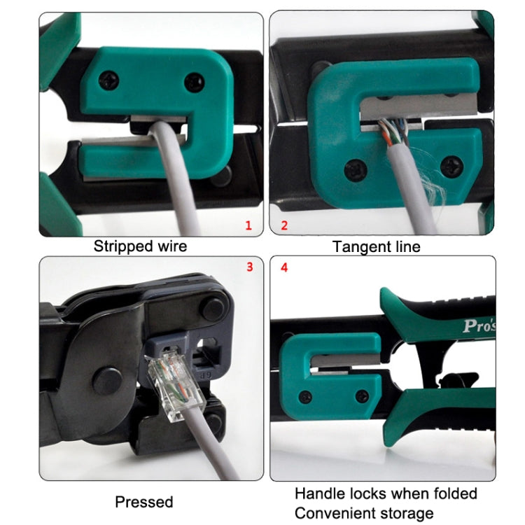 ProsKit Dual-purpose 6/8P Iron Handle Network Ratchet Crimping Plier My Store