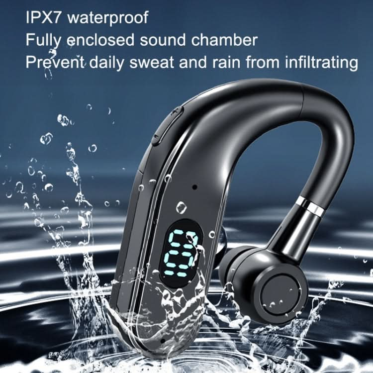 Bluetooth Business Hanging Ear Digital Display LED Sports Driving Headset