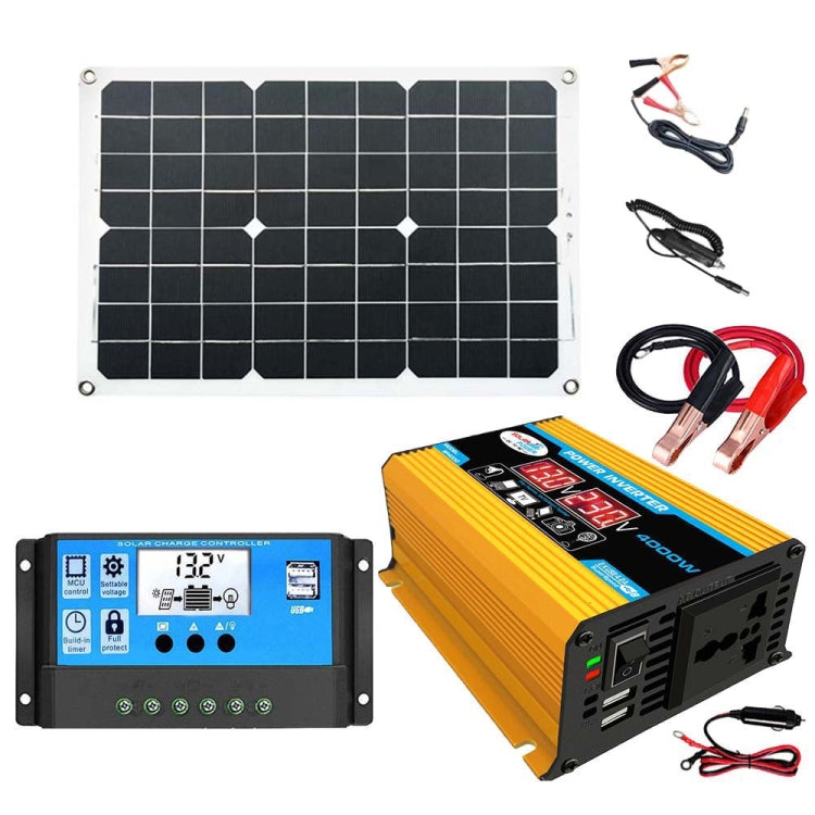 Solar Power System Inverter 30A Controller+18W 12V Solar Panel, Specification: