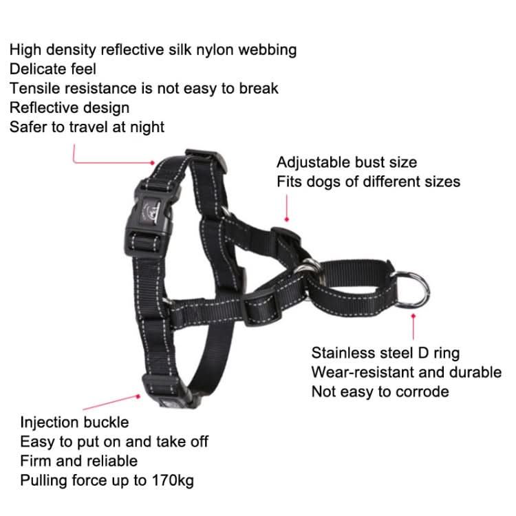 Glow Castle Pet Reflective Nylon Prevent Running Wild Chest Strap, Size: - Reluova