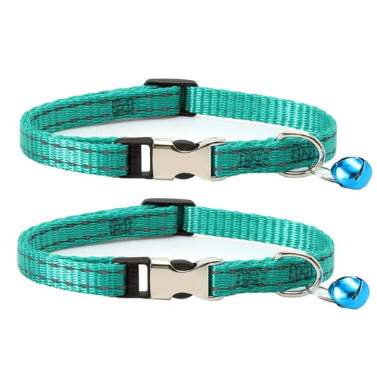 2 PCS Night Reflective Nylon Cat Collar With Bell - Reluova