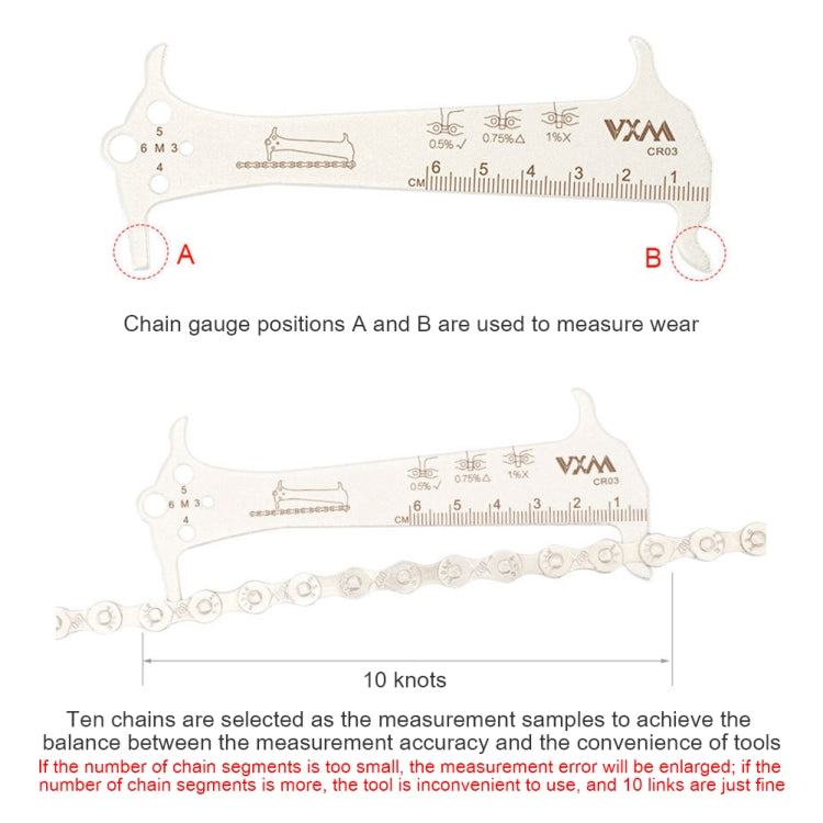 2 PCS VXM 3 In 1 Stainless Steel Mountain Bike Road Bike Chain Gauge-Reluova