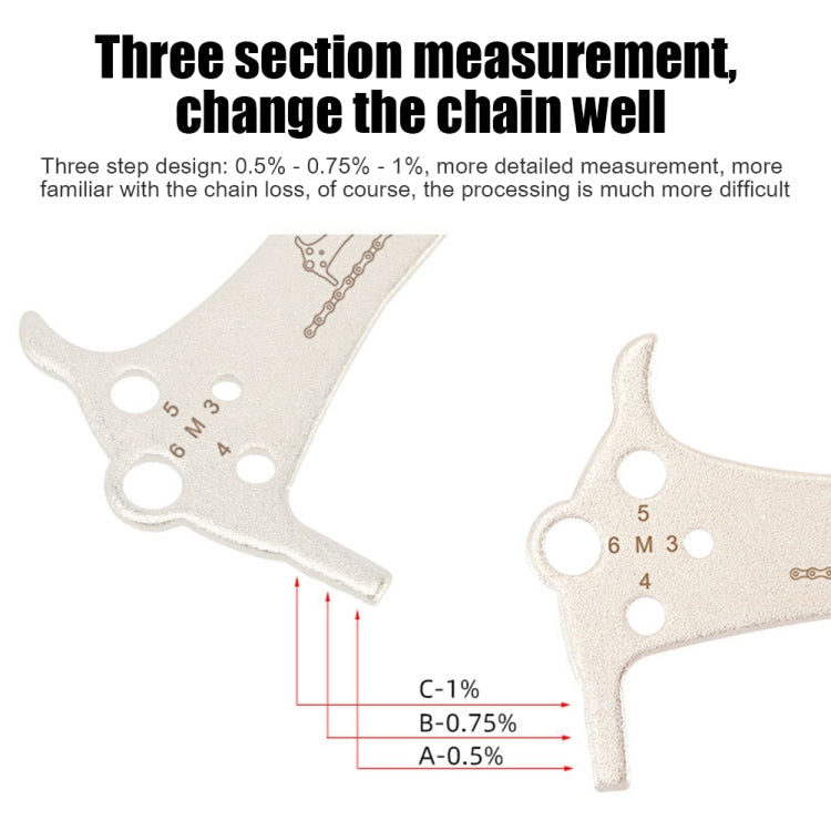 2 PCS VXM 3 In 1 Stainless Steel Mountain Bike Road Bike Chain Gauge