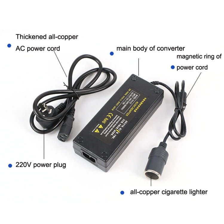 220V To 12V Power Converter 10A15A Car to Household Power Adapter, Plug Type:-Reluova