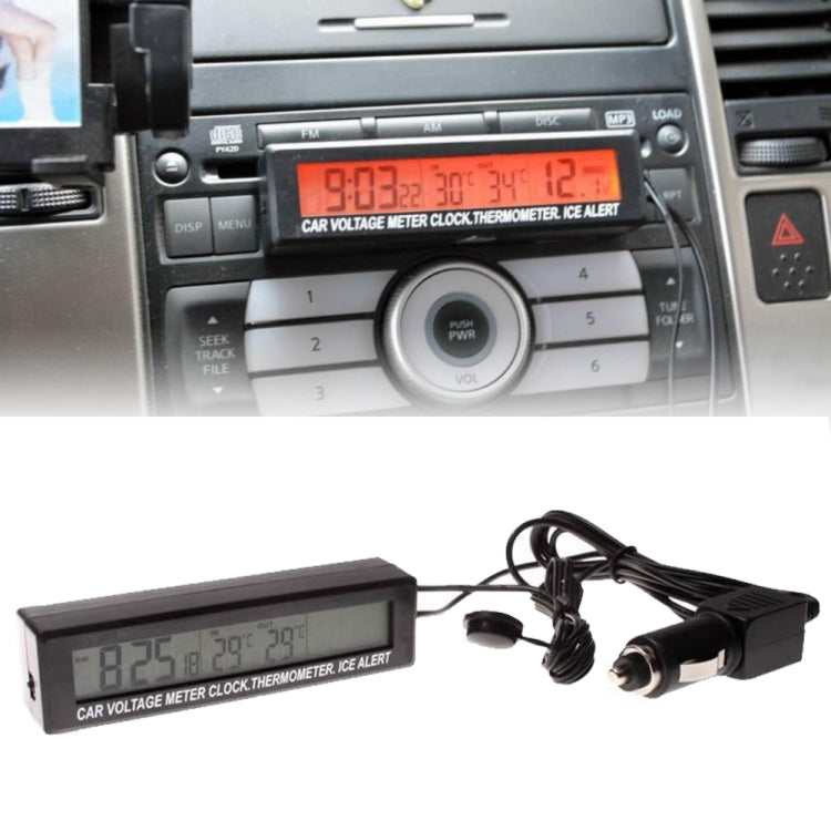 Car Inside And Outside Dual Temperature+Clock+Voltage LED Electronic Display ÎҵÄÉ̵ê