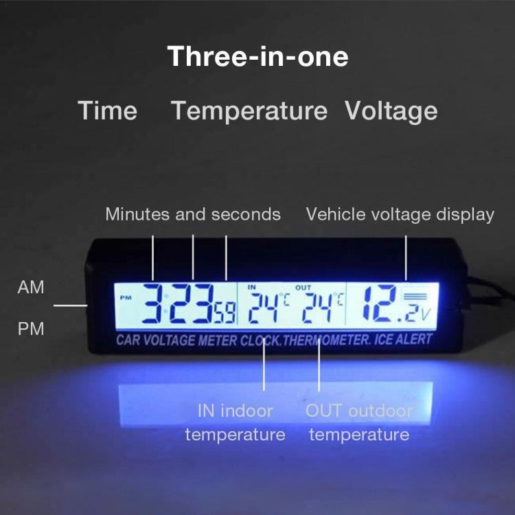 Car Inside And Outside Dual Temperature+Clock+Voltage LED Electronic Display ÎҵÄÉ̵ê