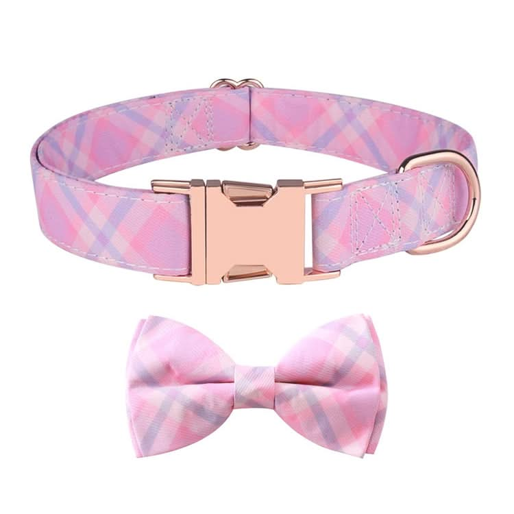 Rose Gold Buckle Pet Detachable Bow Collar, Size: - Reluova