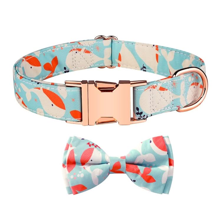 Rose Gold Buckle Pet Detachable Bow Collar, Size: - Reluova