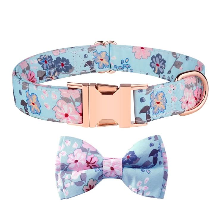 Rose Gold Buckle Pet Detachable Bow Collar, Size: - Reluova