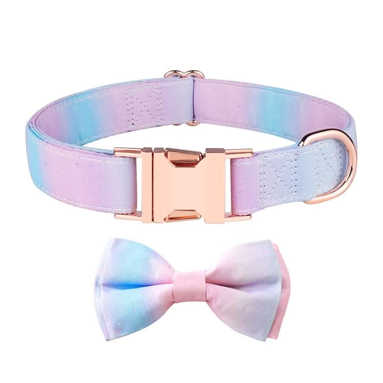 Rose Gold Buckle Pet Detachable Bow Collar, Size: - Reluova