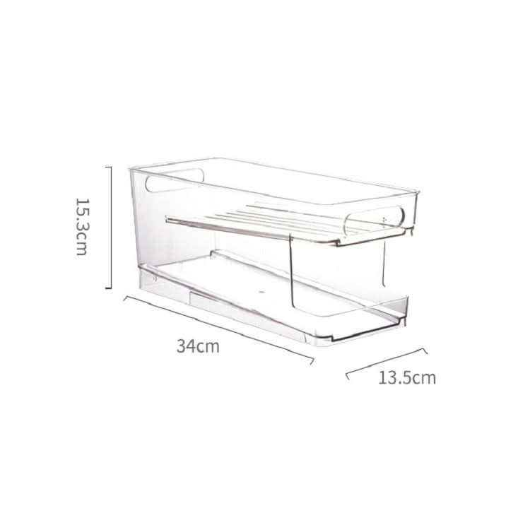 Transparent 2 Layer Automatic Roll-off Cans Beverage Refrigerated Storage Box - Reluova