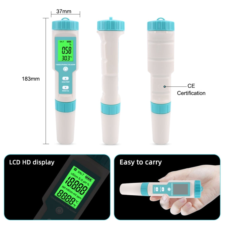 C-600A 7 In 1 Temperature/Salinity/PH/TDS/EC/ORP/SG Monitoring Pen Reluova